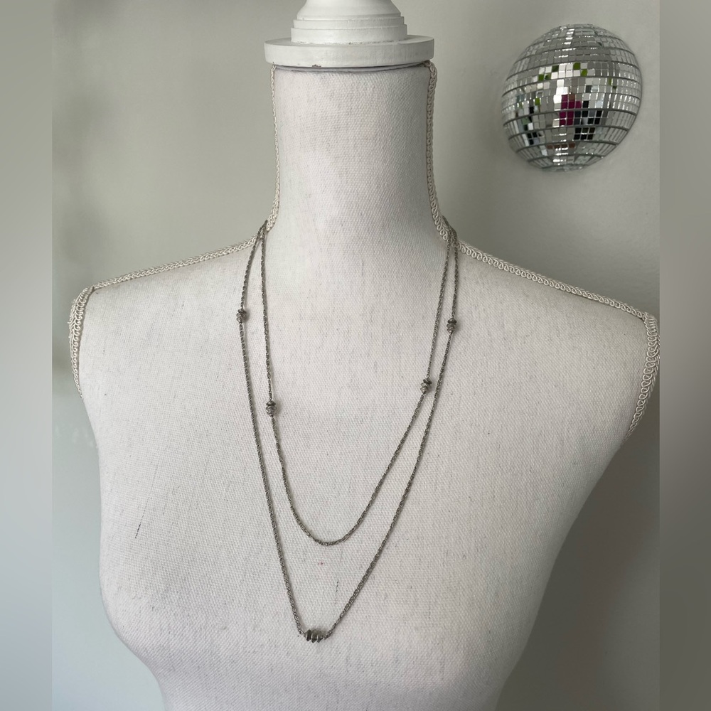 Monet Vintage Silver Tone Long Necklace